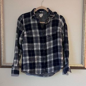 J. Crew boy fit - Plaid - long sleeve - button down - size xxs Navy blue